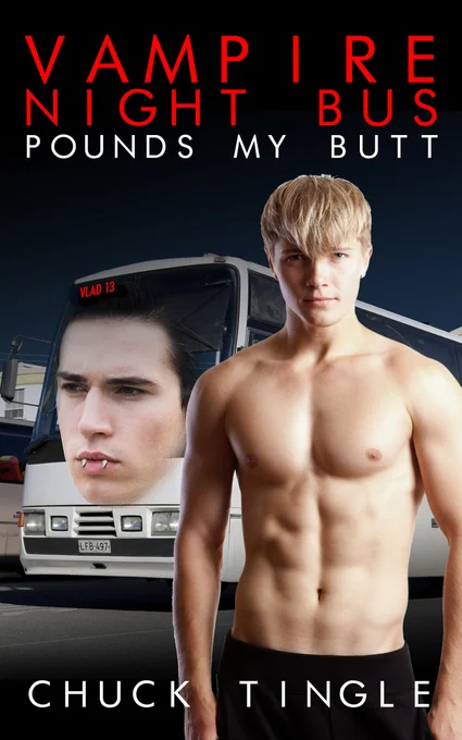 shirtless buckaroo standing in front of a handsome vampire night bus