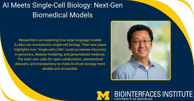 ALT Text:

Photo - Dr. James Moon

Words - AI Meets Single-Cell Biology: Next-Gen Biomedical Models, Researchers are exploring how large language models (LLMs) can revolutionize single-cell biology. Their new paper highlights how “single-cell LLMs” could accelerate discovery in genomics, disease modeling, and personalized medicine. The team also calls for open collaboration, standardized datasets, and transparency to make AI-driven biology more reliable and accessible.