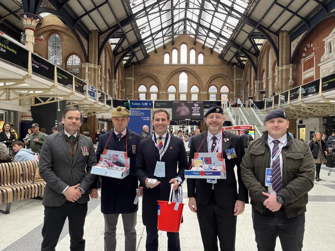 Members of our Veterans Network at Liverpool Street Station, supporting the Royal British Legion’s Poppy Appeal.
