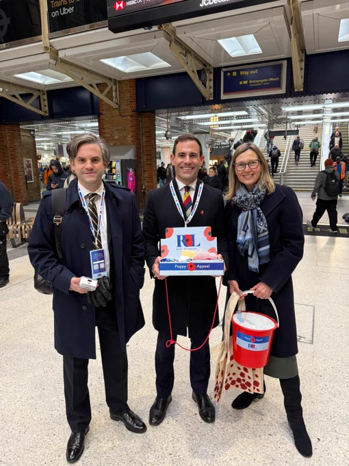 Members of our Veterans Network at Liverpool Street Station, supporting the Royal British Legion’s Poppy Appeal.