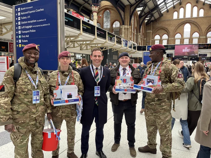 Members of our Veterans Network at Liverpool Street Station, supporting the Royal British Legion’s Poppy Appeal.