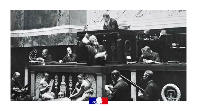 Visuel d’illustration : photographie de Jean Jaurès à la tribune de l‘Assemblée nationale © Assemblée nationale