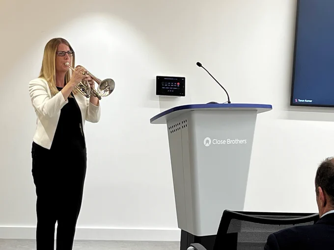 Emily Dodsworth performing the Last Post.