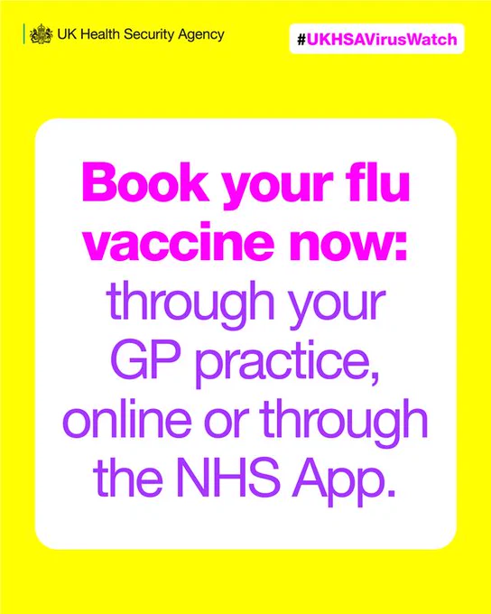 Book your flu vaccine now: through your GP practice, online or through the NHS App