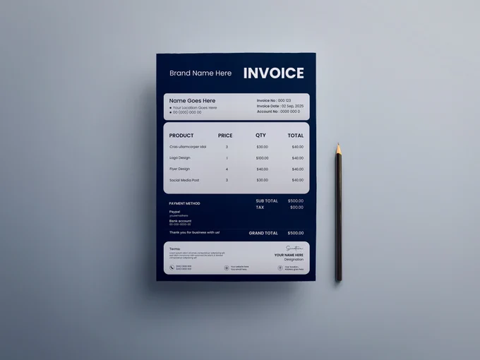 Your invoice isn’t just a piece of paper — it’s part of your brand identity.
Here’s my latest modern and professional invoice design, created to make businesses look more trustworthy and organized. Clean layout, elegant typography, and perfect balance of style and simplicity.