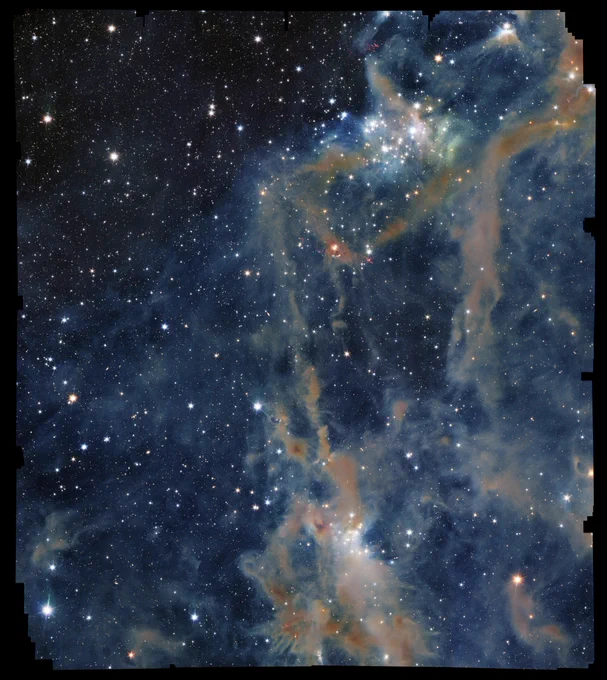 Shimmering view of interstellar gas and dust