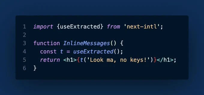 Code sample that demonstrates useExtracted.