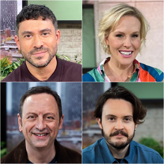 Collage showing headshots of Rav Wilding, Matt Allwright, Rebecca Wilcox, Nick Stapleton 