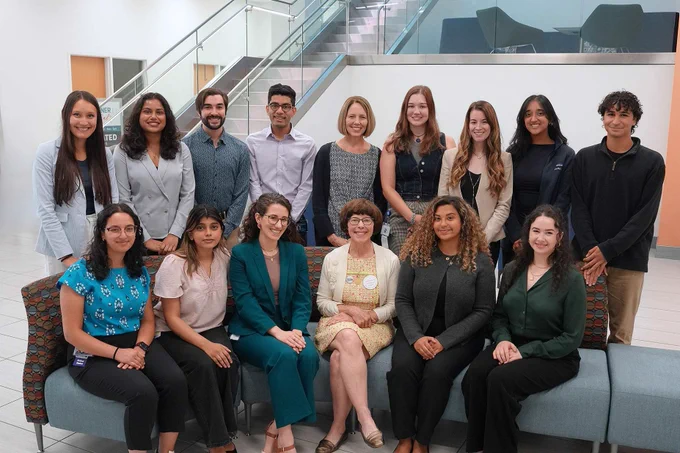 Members of the student-run Human Rights Initiative gather during a recent session to train medical students, physicians and community members about forensic evaluations for people seeking asylum.