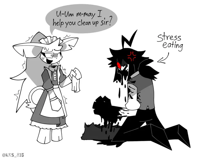 Okay jokes aside, I actually quite like how this turned out. The edited brush that I was using here was pretty fun to use ngl. It's also pretty fun trying to imitate another artist's style. This my first time drawing on someone else's AU too so that's cool. Hope ya'll enjoy this silly lil drawing.

(P.S. Saki, if you're reading this, if Petunia did die and get eaten, you'll be hearing from my lawyers 😤 /j)