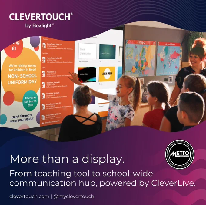 Irish Edtech with Clevertouch - When class isn’t in session, your #Clevertouch #InteractiveDisplays transforms into a dynamic #DigitalSignage hub with #CleverLive , built-in digital signage at no extra cost. Make your display work all day, every day.

Metro Solutions, the #Édtech specialists in Ireland.
Call us on Tel 021 4341123

We are members of the Cork Chamber of Commerce

#irisheducation , #Educationtech