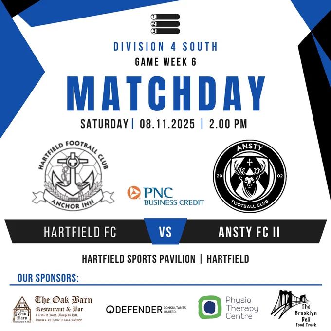 Division 4 South. MATCHDAY. Hartfield FC Vs Ansty II.
