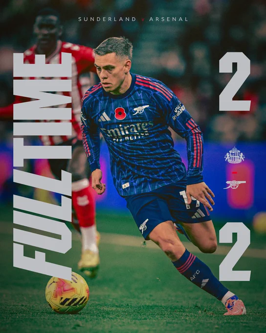 Full Time: Sunderland 2-2 Arsenal