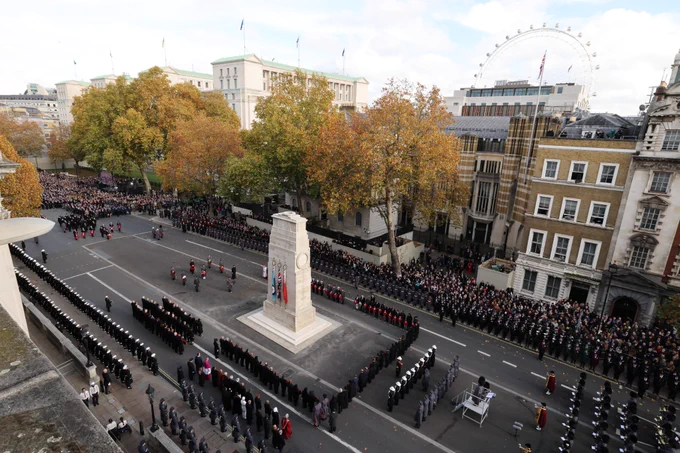 The cenotaph, on Remembrance Sunday. 