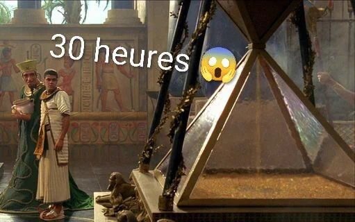 sablier avec écrit 30 heures