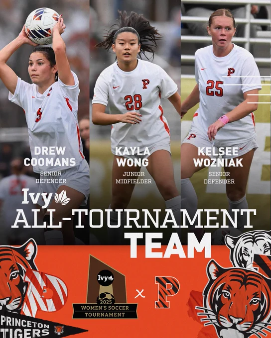 drew Coomans senior defender Kayla wong junior midfielder Kelsee Wozniak senior defender action photos ivy all-tournament team