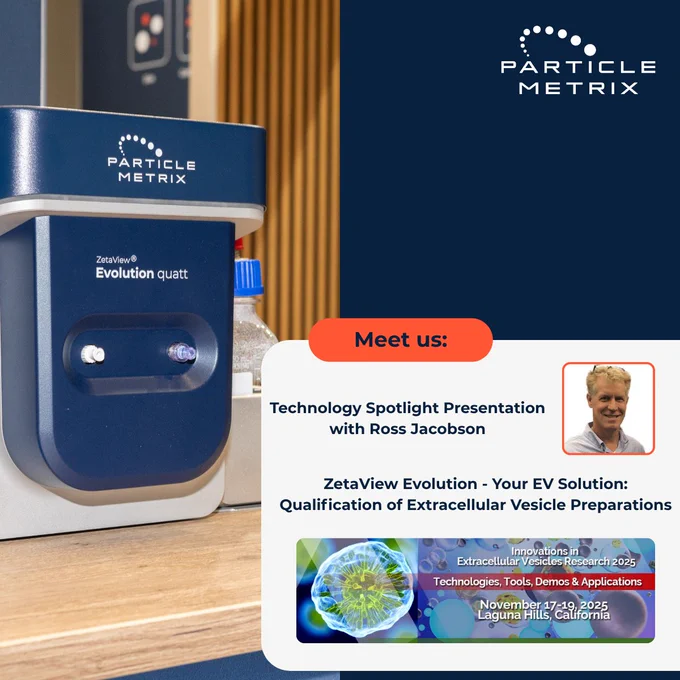 Announcement: Particle Metrix will join SelectBIO EV Research 2025 – Ross Jacobson will present on ZetaView® Evolution.
