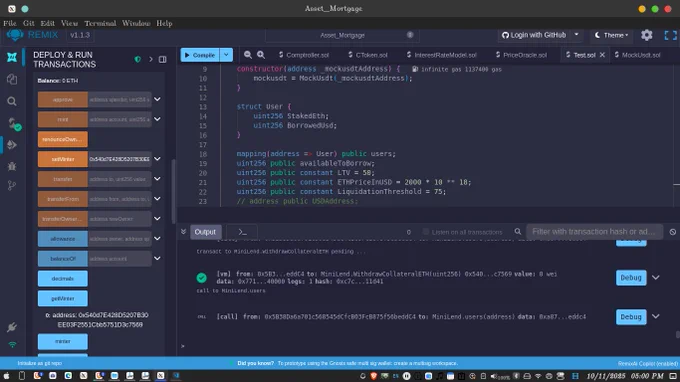 Failed contract on Remix IDE