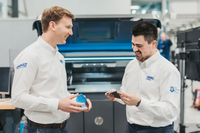 AMRC engineers discuss prototype fabrics