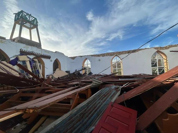 A photo of the inside of Mount Hermon United Church in western Jamaica.
