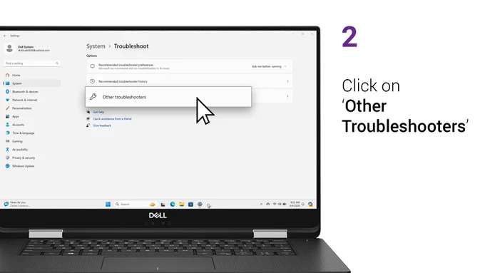 Step 2: Click on 'Other Troubleshooters'. 