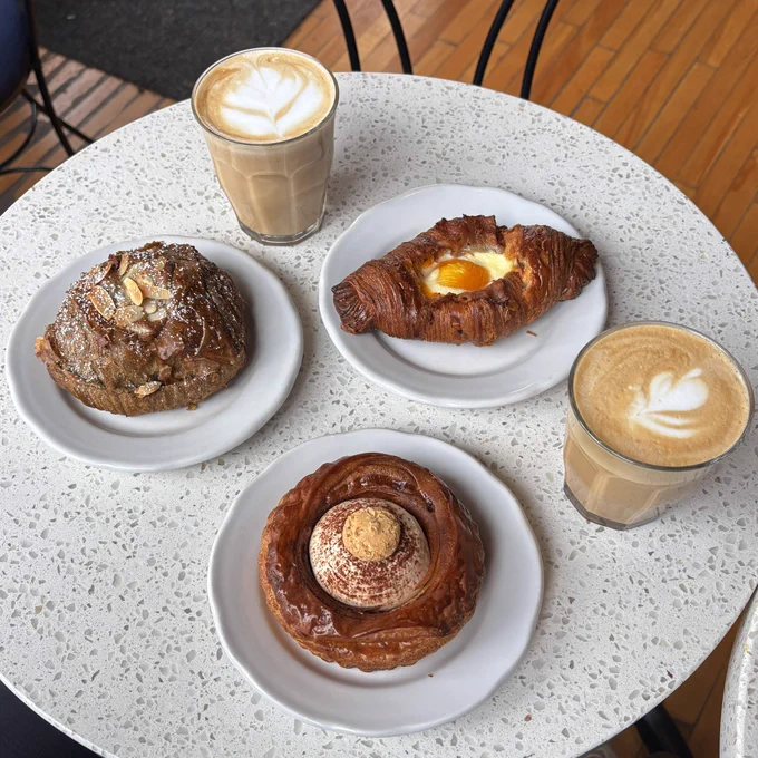 tiramisu danoise, almond and coffee chocolatine, croissant dejeuner