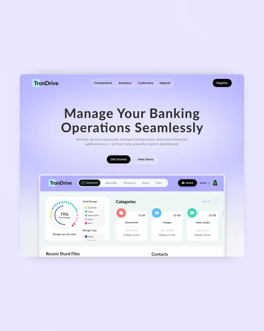 FileShare is a clean and intuitive SaaS web application designed for seamless file management and team collaboration. The platform allows users to upload, organize, share, and track files effortlessly through a sleek and minimal interface.

This concept focuses on usability, performance, and scalability, ensuring a smooth user experience for professionals managing digital assets in real-time.

✨ Key Highlights:
Modern dashboard with analytics and quick actions
Intuitive file categories and storage overview
Elegant color palette and typography for clarity
Optimized for web and desktop SaaS platforms

AVAILABLE FOR NEW PROJECT 
Feel free to mail me: efatuix@gmail.com 
📞 Whatsapp:  8801409008486. 