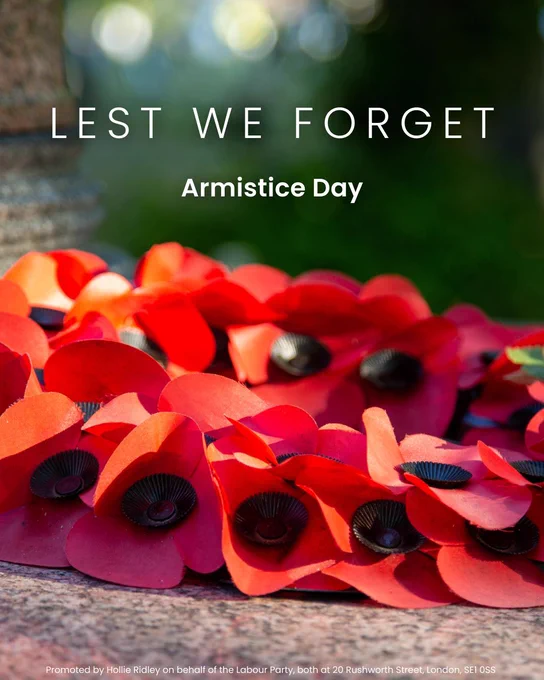 Image of Poppy wreath. Text: Lest we forget. Armistice Day.