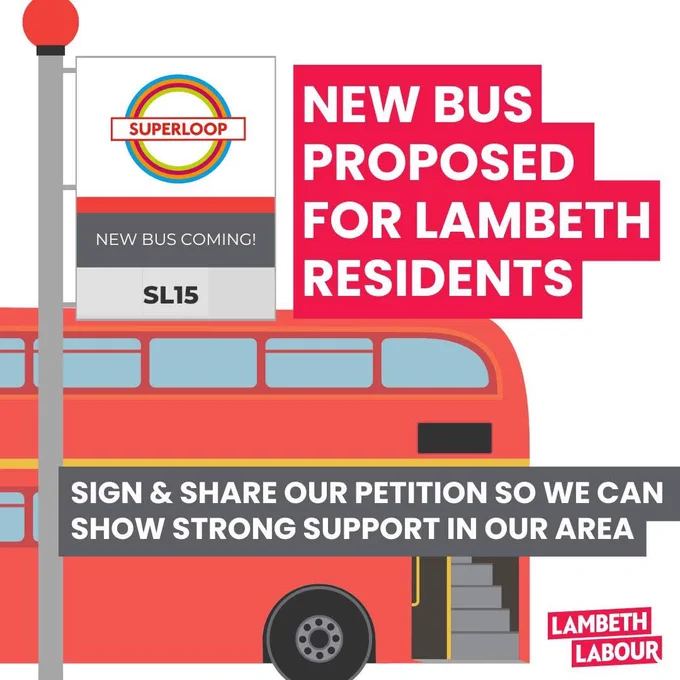 Lambeth Labour Superloop SL15 Graphic