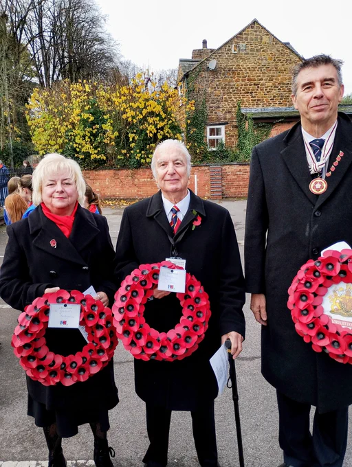 Left to Right, Cllr Bolton, Cllr Thomas from Hardingstone Parish Council with Deputy Lieutenant, Mr. Philip Zeidler