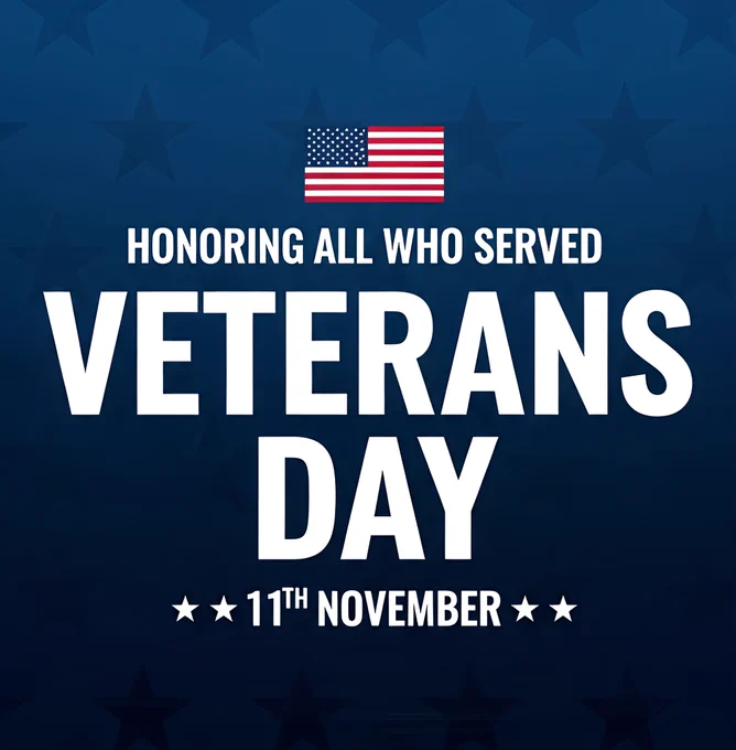 Honoring all who served. Veterans Day, 11th November.