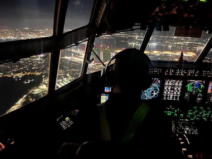 Pilots expertly flew the NSF NCAR C-130 during both daytime and nighttime flights. (Image: Britt Stephens/NSF NCAR)