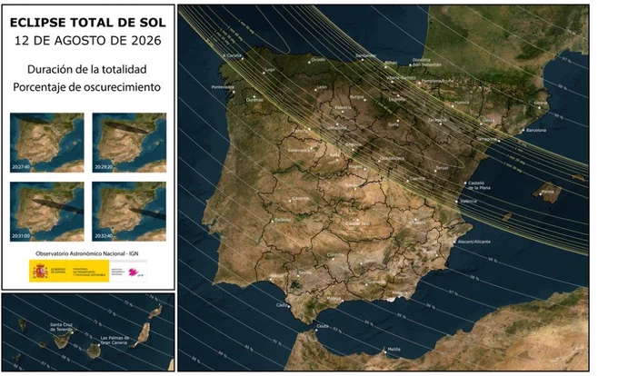 En la mitad norte de la comunidad foral, se verá un eclipse parcial de sol con más del 99% tapado. 

Fuente: https://eclipses.ign.es/eclipse-total-sol-de-12-de-agosto-2026.html