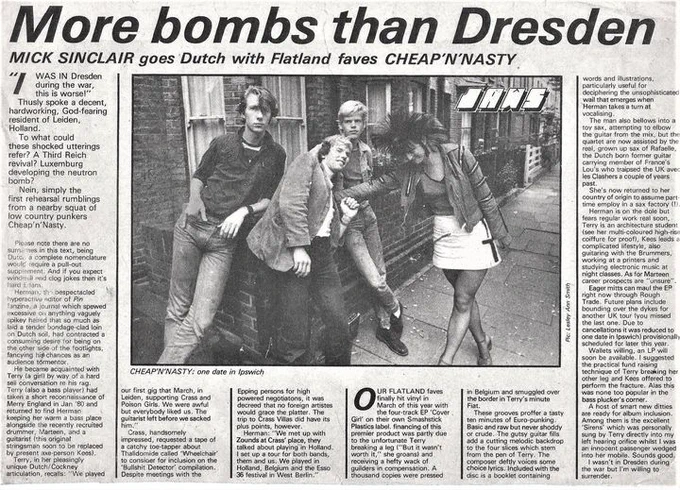 Cheap 'n' Nasty interview in Sounds, London, August 1981
