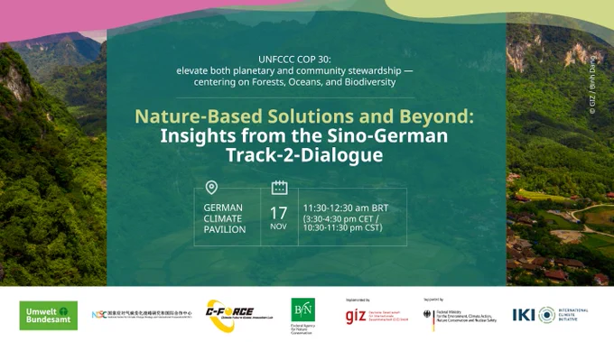 Flyer Side Event Nature-Based Solutions and Beyond: Insights from the Sino-German Track-2-Dialogue. Image Source: GIZ / Binh Dang