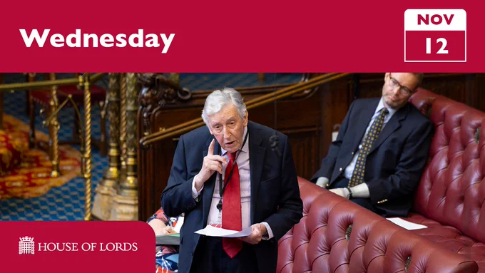 Wednesday 12 November, member speaking in the Lords chamber