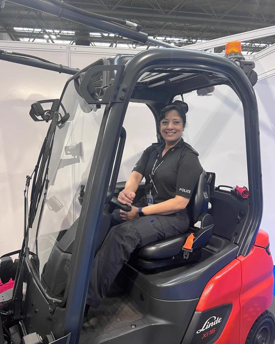 PC Begum on a vehicle