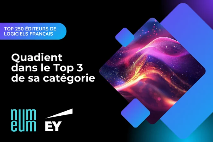 Quadient conserve sa place dans le Top 3 des éditeurs de logiciels « horizontaux » en France du classement EY et Numeum 2025