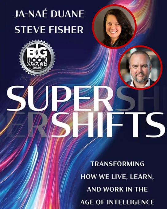 Book cover for "Super Shifts" by Ja-Nae Duane and Steve Fisher, featuring colorful abstract swirls in the background and portraits of the authors.