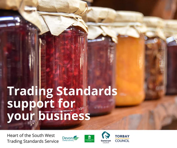 Jars of jams, text reads: Trading Standards support for your business