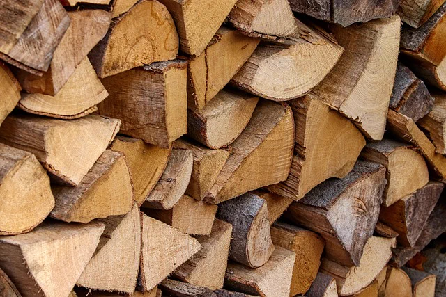 stack of chopped firewood
