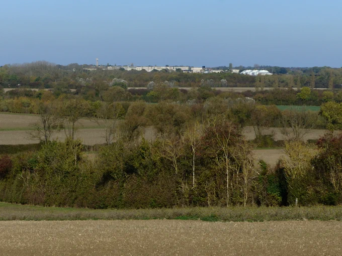 View of Eddington from Red Meadow Hill, Coton Countryside Reserve