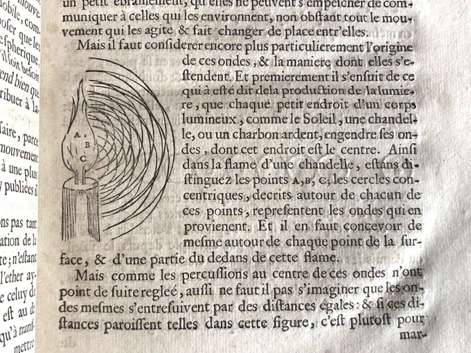 Image of text of French book on light which includes illustration of a candle.