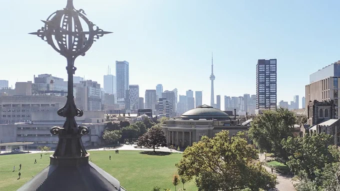 An aerial view of King's College Cirlce 