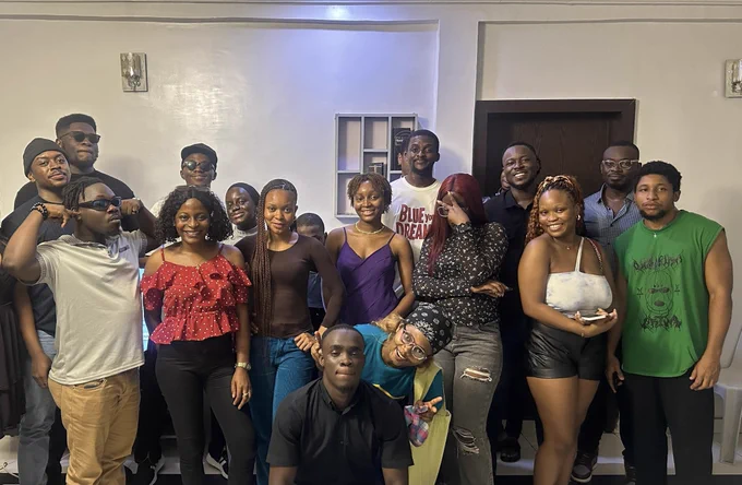 Design With Rooks Community members posing for a picture at their house party hangout