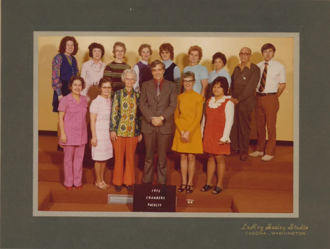Chambers Primary faculty picture from 1973.