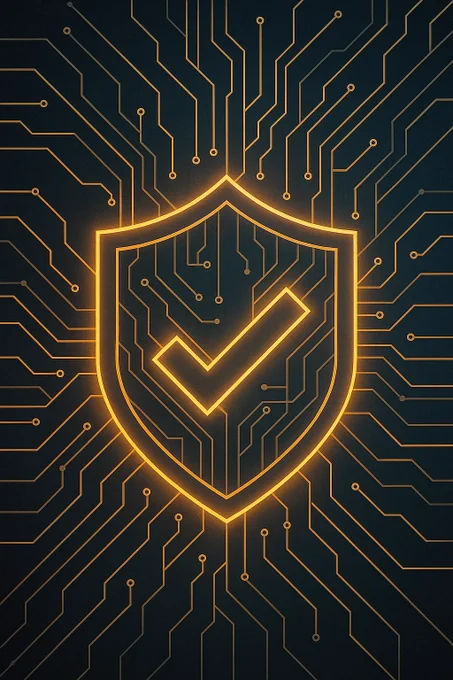 This hyper-realistic 3D digital artwork represents Open Code Mission’s philosophy that trust is not a policy but a system property. At the center of the composition, a radiant, shield-like structure glows with a warm platinum-gold light, symbolizing engineered integrity and system-level assurance. From its surface, intricate circuitry spreads outward across a dark graphite background, converging in precise geometric patterns that evoke the seamless flow of verified data through OS Mission’s architecture. Each filament of light suggests cryptographic proof—interconnected, immutable, and alive with energy—conveying the idea that data integrity and transparency are structurally embedded into the system itself. The lighting and reflections are cinematic, blending deep sapphire tones with platinum gradients, embodying Open Code Mission’s visual aesthetic of precision, transparency, and strength. The atmosphere feels futuristic yet grounded, representing a fusion of technology, trust, and go