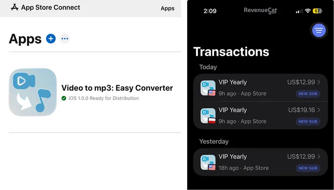 app store screenshot   Revenuecat dashboard 