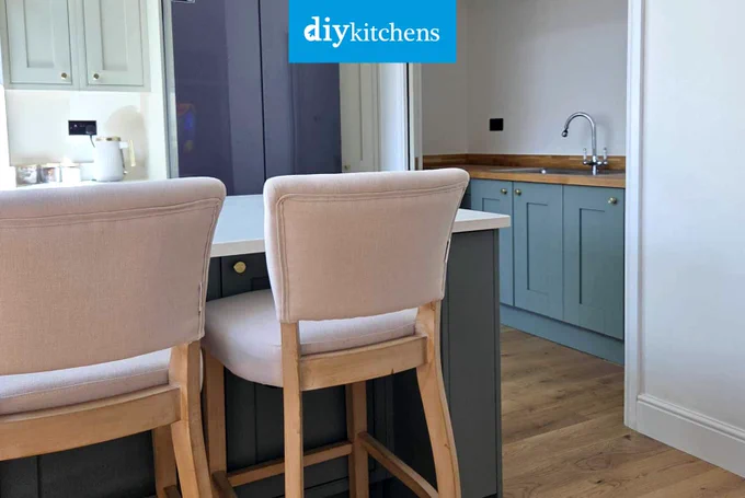 An Innova Helmsley Reed Green & Mussel Inframe #kitchen | DIY Kitchens