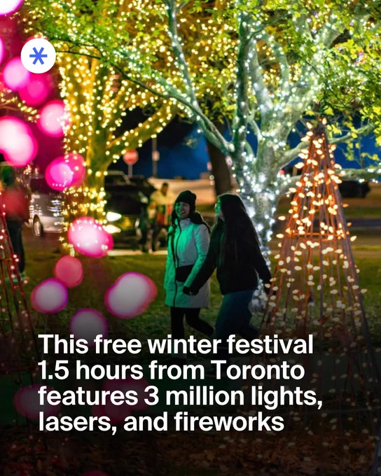 Canada's largest free outdoor light festival is back this winter, just a short road trip away from Toronto! ✨ Find out more here:

https://bit.ly/winter-light-festival ❄

#winter #Christmas #lightfestival #winterfestival #Toronto #FestivalsCanada #FestivalsCa
